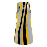 ThatXpression Fashion Black Yellow Gray Enlarged Savage Striped Racerback Dress