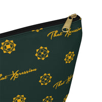 ThatXpression Fashion's Elegance Collection Green and Gold Accessory Pouch