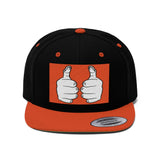 ThatXpression Fashion's Double Fists Thumbs Up Unisex Flat Bill Hat