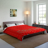 ThatXpression Fashion Arial Designer Red and Tan Comforter