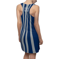 ThatXpression Fashion Blue Gray Enlarged Savage Print Racerback Dress