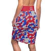 ThatXpression Fashion Red Gray Camouflaged Women's Pencil Skirt 7X41K