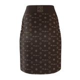 ThatXpression Fashion's Elegance Collection Brown and Tan Pencil Skirt