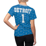 ThatXpression Elegance Women's Blue Silver Detroit S12 Designer T-Shirt