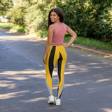 ThatXpression Fashion Black Yellow Savage Themed Spandex Leggings