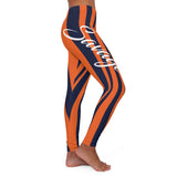 ThatXpression Fashion Navy Orange Savage Themed Spandex Leggings-RL2