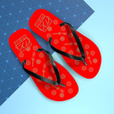 ThatXpression Fashion's TX2 Elegance Collection Red and Tan Designer Unisex Flip Flops