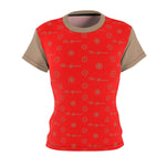ThatXpression Fashion's Elegance Collection 2-Tone Red and Tan Women's T-Shirt