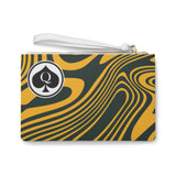 Queen Of Spades Collection Green Gold Clutch Bag