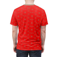 ThatXpression Fashion's Elegance Collection Red and Tan TX Boxed Shirt