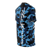 ThatXpression Fashion Navy Teal Black Ultimate Camo Themed Unisex T-shirt XZ3T