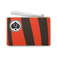 Queen Of Spades Collection Brown Orange Clutch Bag