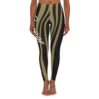 ThatXpression Fashion Black Gold Savage Themed Spandex Leggings-RL2