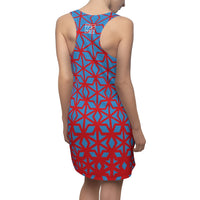 ThatXpression Fashion B2S Red Teal Designer Tunic Racerback Dress