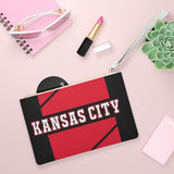 ThatXpression Fashion's Elegance Collection Black & Red Kansas City Designer Clutch Bag