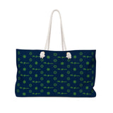 ThatXpression Fashion's Elegance Collection Green and Navy Designer Weekender Bag