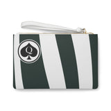 Queen Of Spades Collection Green White Clutch Bag