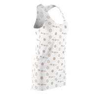 ThatXpression Fashion's Elegance Collection White and Tan Racerback Dress