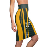 ThatXpression Fashion Green Bay Savage Striped Themed Women's Pencil Skirt 1YZF2