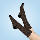 ThatXpression Fashion's Elegance Collection Brown and Tan Crew Socks