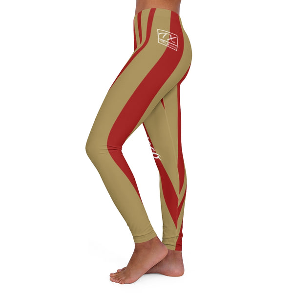 ThatXpression Fashion Gold Maroon San Francisco Spandex Leggings