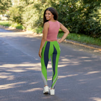 ThatXpression Fashion Navy Green Savage Themed Spandex Leggings-RL2