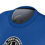 ThatXpression Fashion Train Hard Badge Blue Women's T-Shirt-RL