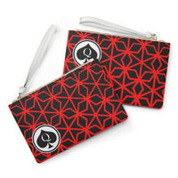 Queen Of Spades Collection Black Red Clutch Bag