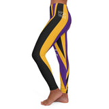 ThatXpression Fashion Purple Gold Striped Los Angeles Spandex Leggings