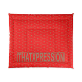 ThatXpression Fashion Arial Designer Red and Tan Comforter