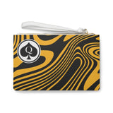 Queen Of Spades Collection Black Gold Clutch Bag