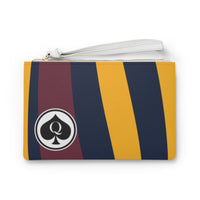 Queen Of Spades Collection Navy Gold Clutch Bag