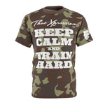 ThatXpression Fashion Keep Calm & Train Hard Camo Fists Unisex T-shirt XZ3T
