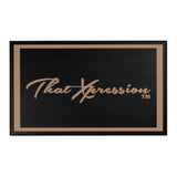 ThatXpression Fashion Script Designer Black and Tan Area Rugs