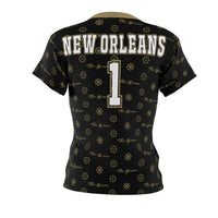ThatXpression Elegance Women's Black Gold New Orleans S12 Designer T-Shirt