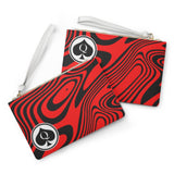 Queen Of Spades Collection Black Red Clutch Bag