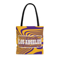 ThatXpression Gym Fit Multi Use Los Angeles Themed Swirl Purple Gold Tote bag