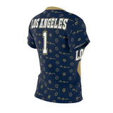 ThatXpression Elegance Women's Navy Gold Los Angeles S12 Designer T-Shirt