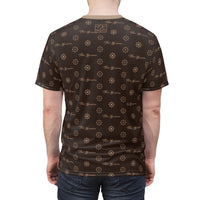 ThatXpression Fashion's Elegance Collection Brown and Tan TX Boxed Shirt
