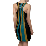 ThatXpression Fashion Black Gold Enlarged Savage Striped Print Racerback Dress