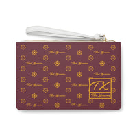 ThatXpression Fashion's Elegance Collection Burgandy Gold Designer Clutch Bag