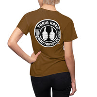 ThatXpression Fashion Train Hard Badge Brown Women's T-Shirt-RL