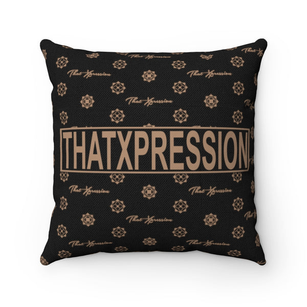 ThatXpression Fashion Arial Black and Tan Designer Square Pillow Case