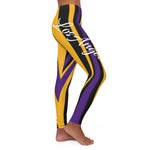 ThatXpression Fashion Purple Gold Striped Los Angeles Spandex Leggings