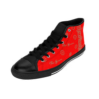 ThatXpression Fashion's Elegance Collection Red and Tan Men's High-top Sneakers