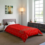 ThatXpression Fashion Arial Designer Red and Tan Comforter