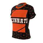 ThatXpression Elegance Women's Black Orange Cincinnati S12 Designer T-Shirt