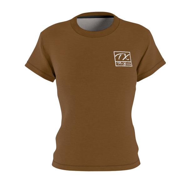 ThatXpression Fashion Train Hard Badge Brown Women's T-Shirt-RL