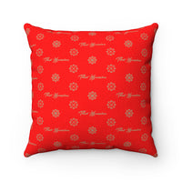 ThatXpression Fashion Red and Tan Designer Square Pillow Case