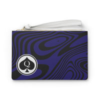 Queen Of Spades Collection Black Purple Clutch Bag